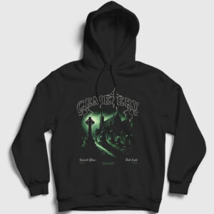 Cursed Place Mezarlık Cemetery Kapşonlu Sweatshirt siyah