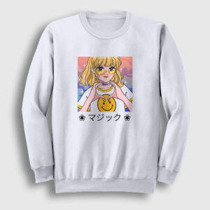 Cute Girl Anime Sweatshirt beyaz