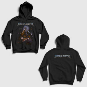 Cyber Army V2 Megadeth Sırt Baskılı Kapşonlu Sweatshirt siyah