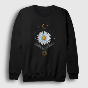 Daisy Papatya Sun Moon Güneş Ay Sweatshirt siyah