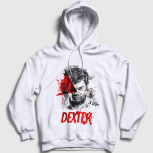 Dark Side Dexter Kapşonlu Sweatshirt beyaz
