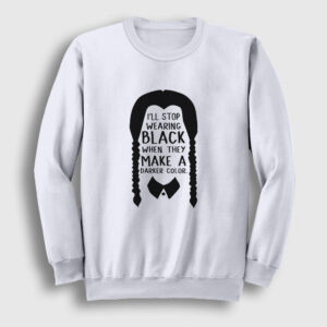 Darker Wednesday Addams Family Addams Ailesi Sweatshirt beyaz