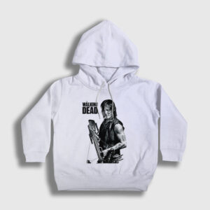 Daryl Dixon The Walking Dead Çocuk Kapşonlu Sweatshirt beyaz