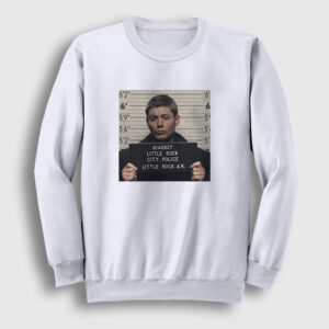 Dean Winchester Jail Supernatural Sweatshirt beyaz