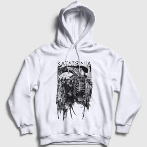 Death Katatonia Kapşonlu Sweatshirt beyaz