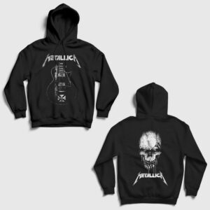 Death Rock Metallica Sırt Baskılı Kapşonlu Sweatshirt siyah