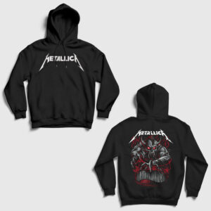 Demon Muzik Metallica Sırt Baskılı Kapşonlu Sweatshirt siyah