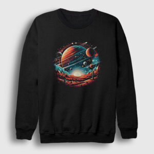 Desert Space View Uzay Sweatshirt siyah