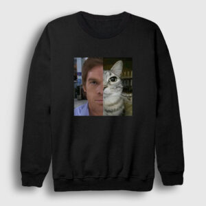 Dexter Morgan Kedi Kedili Cat Sweatshirt siyah
