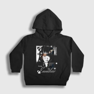 Different Hong Eunchae Le Sserafim Çocuk Kapşonlu Sweatshirt siyah