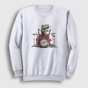 Dinos Dinozor Drums Bateri Sweatshirt beyaz