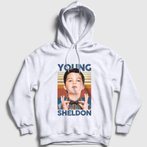 Dizi Young Sheldon Cooper Kapşonlu Sweatshirt beyaz