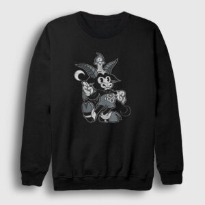 Do Walt Thou Wilt Cartoon Baphomet Sweatshirt siyah