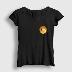 Dogecoin Bitcoin Kadın Tişört siyah