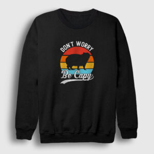 Don't Worry Be Capy Capybara Sweatshirt siyah