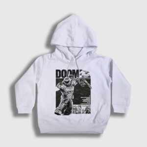 Doom Slayer Doom The Dark Ages Çocuk Kapşonlu Sweatshirt beyaz