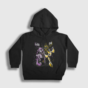 Doorman Murder Drones Çocuk Kapşonlu Sweatshirt Siyah
