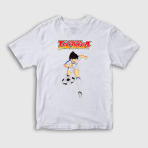 Dribbler Futbol Anime Kaptan Captain Tsubasa Çocuk Tişört beyaz