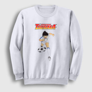 Dribbler Futbol Anime Kaptan Captain Tsubasa Sweatshirt beyaz