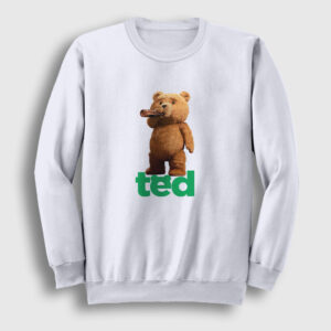 Drink Ayı Teddy Bear Sweatshirt beyaz