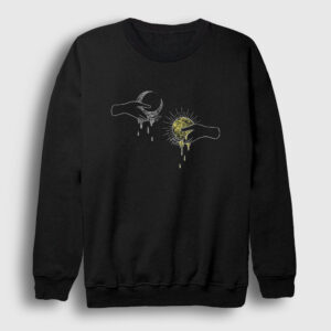 Drip Sun Moon Güneş Ay Sweatshirt siyah