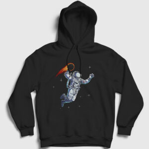 Dunk Astronaut Space Astronot Uzay Kapşonlu Sweatshirt siyah