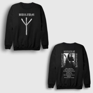 Dunkelheit Metal Burzum Sırt Baskılı Sweatshirt siyah