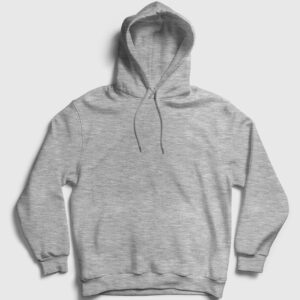 Düz Gri Kırçıllı Kapşonlu Sweatshirt gri kırçıllı