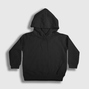 Düz Siyah Çocuk Kapşonlu Sweatshirt
