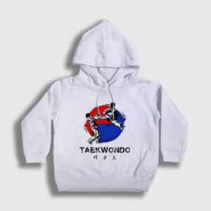 Dwit Chagi Taekwondo Ufc Mma Tekvando Çocuk Kapşonlu Sweatshirt beyaz