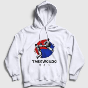 Dwit Chagi Taekwondo Ufc Mma Tekvando Kapşonlu Sweatshirt beyaz