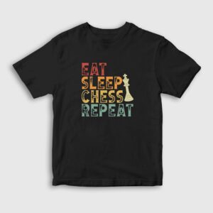 Eat Sleep Chess Repeat Satranç Çocuk Tişört