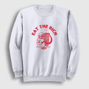 Eat The Rich Karl Marx Sweatshirt beyaz