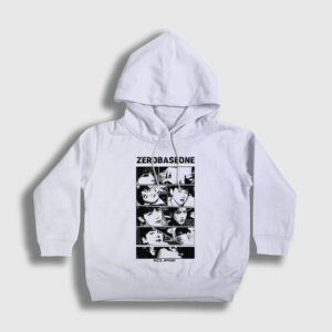 Eclipse K Pop Zerobaseone Çocuk Kapşonlu Sweatshirt beyaz