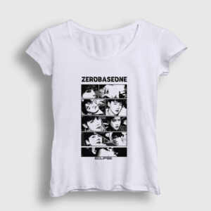 Eclipse K Pop Zerobaseone Kadın Tişört beyaz