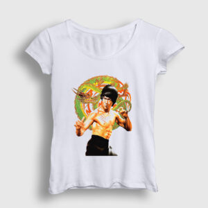 Ejder Bruce Lee Kadın Tişört beyaz
