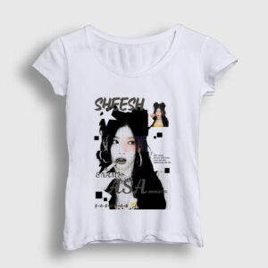 Enami Asa Sheesh K-Pop Babymonster Kadın Tişört Beyaz