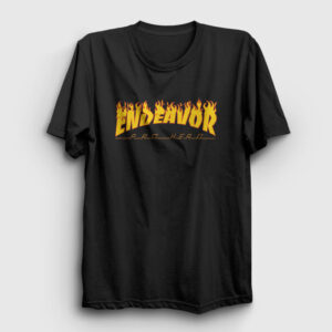 Endeavor Anime Boku No Hero Academia Tişört siyah