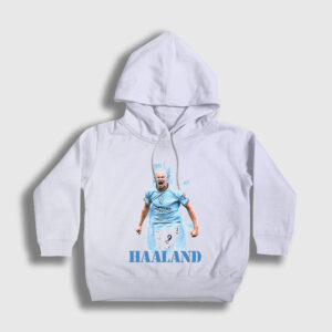 Erling Haaland Spor Futbol Çocuk Kapşonlu Sweatshirt beyaz