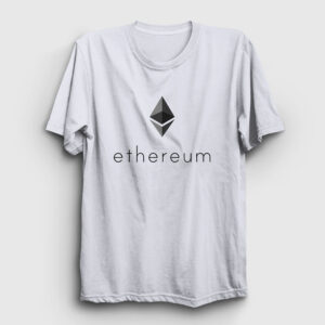 Ethereum Bitcoin Tişört beyaz