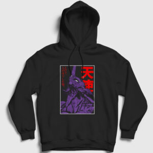 Eva 01 V2 Neon Genesis Evangelion Anime Kapşonlu Sweatshirt siyah