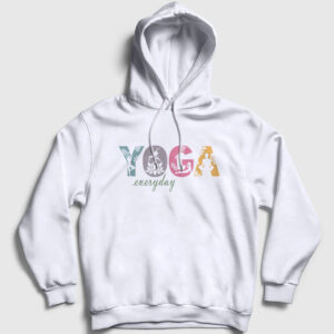 Everyday Meditasyon Hediye Yoga Kapşonlu Sweatshirt beyaz