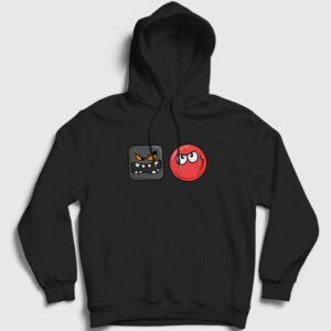 Evil Square Oyun Red Ball Kapşonlu Sweatshirt siyah