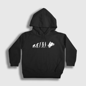 Evolution Evrim Motorsiklet Yarış Motoru Çocuk Kapşonlu Sweatshirt siyah