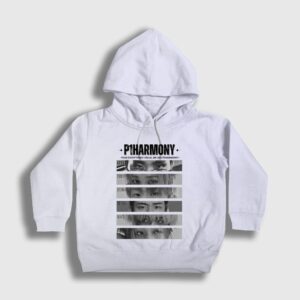 Eyes K-Pop P1harmony Çocuk Kapşonlu Sweatshirt Beyaz