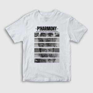 Eyes K-Pop P1harmony Çocuk Tişört Beyaz