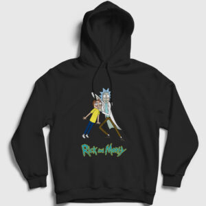 Eyes Rick And Morty Kapşonlu Sweatshirt siyah