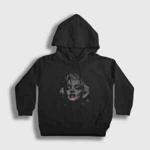 Face Marilyn Monroe Çocuk Kapşonlu Sweatshirt siyah