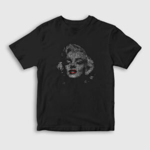 Face Marilyn Monroe Çocuk Tişört siyah