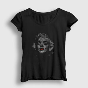 Face Marilyn Monroe Kadın Tişört siyah